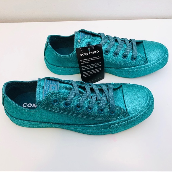 Converse Ctas Low Top Brittany Blue Glitter NWT - Picture 2 of 8